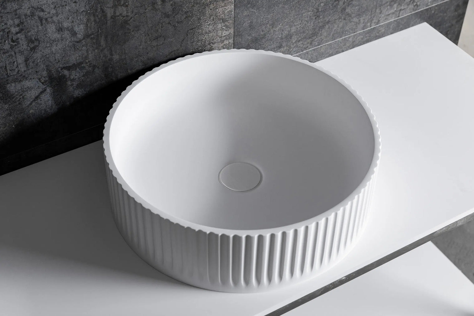 Basin with Stripes (Round) 44-OVERCOUNTER WASHBASINS-INFINITE BATH-訂造洗手盆,浴室翻新, small size bathtubs, custom-made bathtub HK,freestanding bathtub Hong Kong, 獨立式 浴缸 香港, premium bathtub brands HK, Where to buy bathtubs in Hong Kong, best custom bathroom furniture HK, Infinite Bath, Infinite浴缸, Cloakroom,Vanities, Mirrors,Bathroom Furniture, 浴室裝修,浴室 櫃 訂造