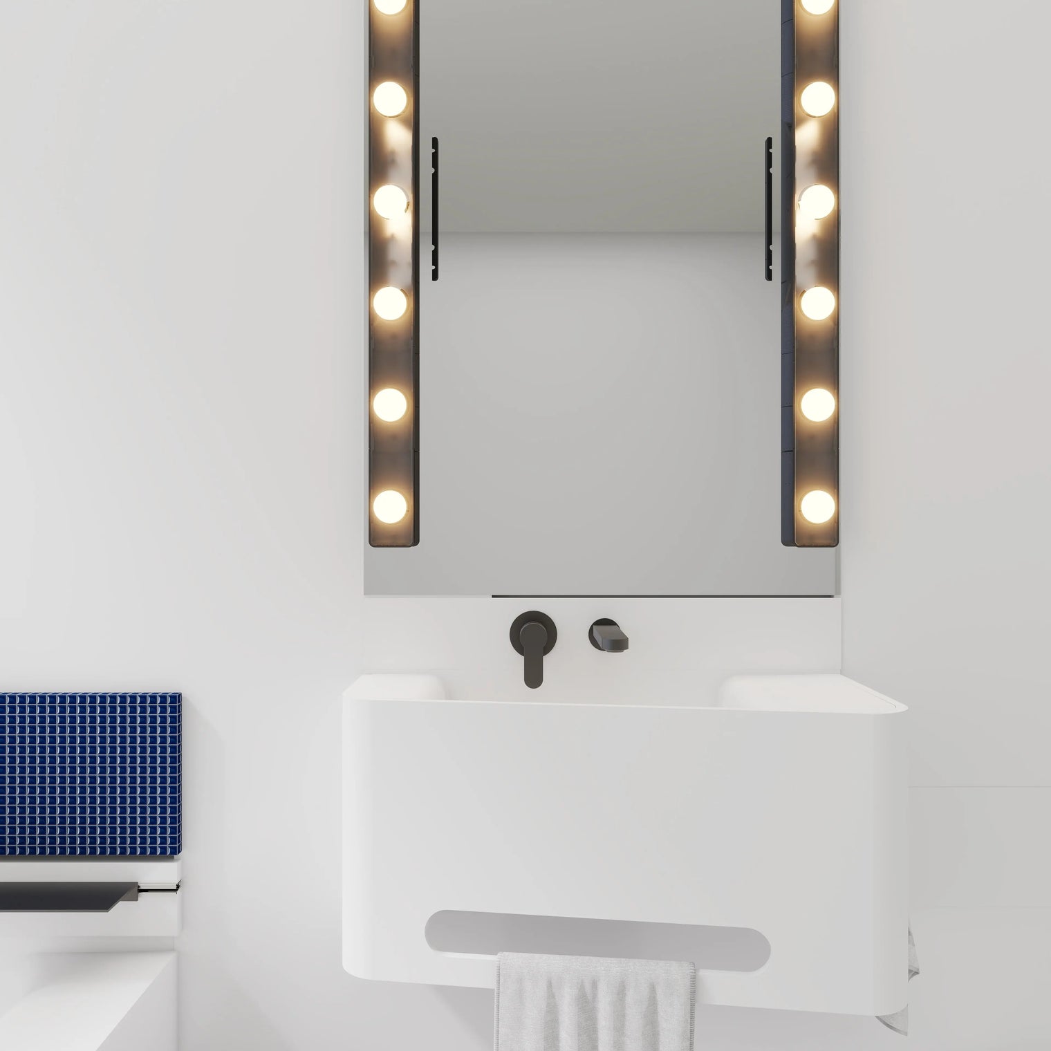 ELEMENTS Wall-Mount Washbasins Bowl on Left w/towel bar INFINITE BATH