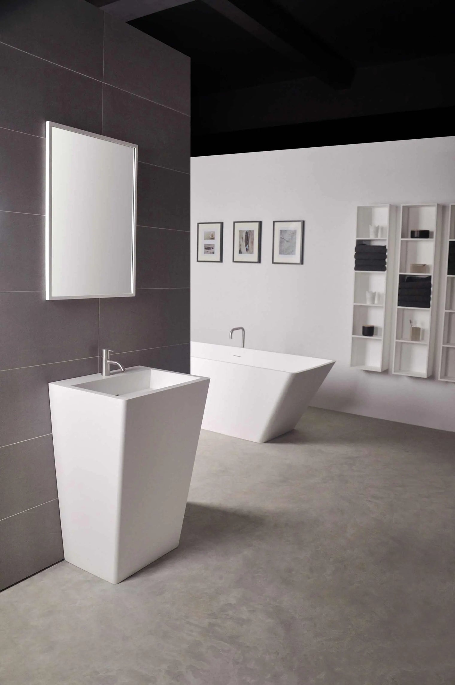 pedestal basin Salina P 55-PEDESTAL WASHBASINS-訂造一體無縫洗手盆,Tailor made Washbasins,waterbasin hk, 浴室物料,浴室裝修,訂造洗手盆,浴室翻新,Bathroomware ,Bespoke bathroom,浴室配件,訂造浴室潔具,訂造浴室傢俬,香港 浴室設計 公司,best custom bathroom furniture HK, Infinite Bath