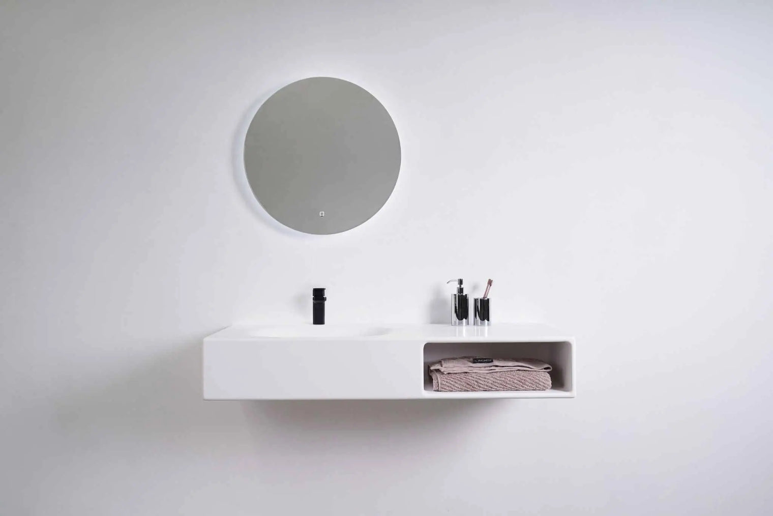 Spio WM 120L w/Shelf-WALL MOUNT WASHBASINS-訂造一體無縫洗手盆,Tailor made Washbasins,waterbasin hk, 浴室物料,浴室裝修,訂造洗手盆,浴室翻新,Bathroomware ,Bespoke bathroom,浴室配件,訂造浴室潔具,訂造浴室傢俬,香港 浴室設計 公司,best custom bathroom furniture HK, Infinite Bath