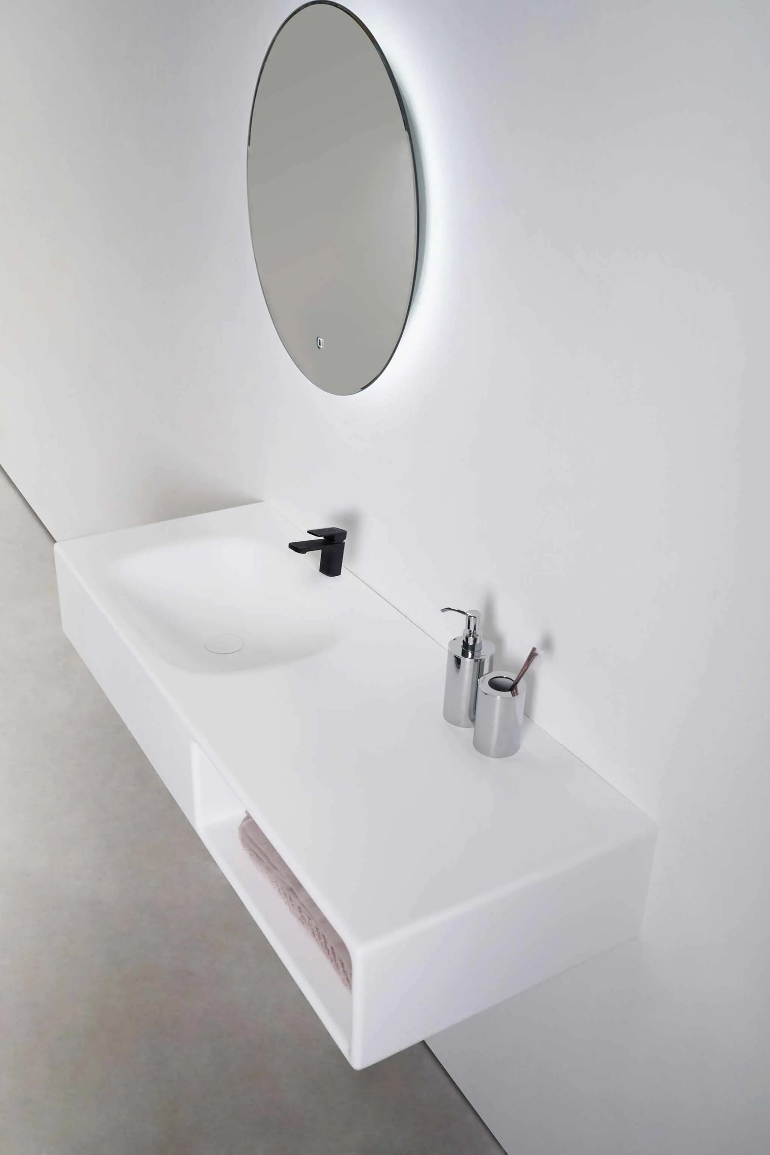 Spio WM 140L w/Shelf-WALL MOUNT WASHBASINS-訂造一體無縫洗手盆,Tailor made Washbasins,waterbasin hk, 浴室物料,浴室裝修,訂造洗手盆,浴室翻新,Bathroomware ,Bespoke bathroom,浴室配件,訂造浴室潔具,訂造浴室傢俬,香港 浴室設計 公司,best custom bathroom furniture HK, Infinite Bath