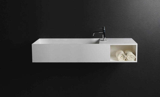 CUBE-X WM 140L w/Shelf-WALL MOUNT WASHBASINS-訂造一體無縫洗手盆,Tailor made Washbasins,waterbasin hk, 浴室物料,浴室裝修,訂造洗手盆,浴室翻新,Bathroomware ,Bespoke bathroom,浴室配件,訂造浴室潔具,訂造浴室傢俬,香港 浴室設計 公司,best custom bathroom furniture HK, Infinite Bath