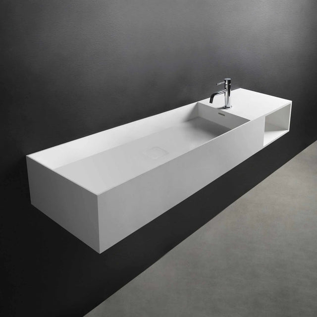 CUBE-X WM 140L w/Shelf-WALL MOUNT WASHBASINS-訂造一體無縫洗手盆,Tailor made Washbasins,waterbasin hk, 浴室物料,浴室裝修,訂造洗手盆,浴室翻新,Bathroomware ,Bespoke bathroom,浴室配件,訂造浴室潔具,訂造浴室傢俬,香港 浴室設計 公司,best custom bathroom furniture HK, Infinite Bath