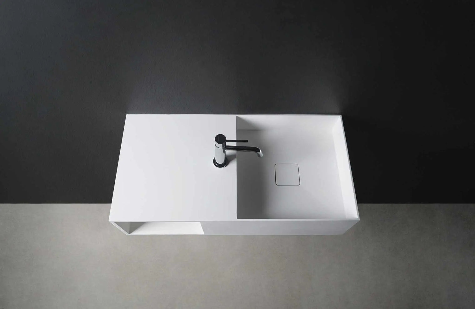 CUBE-X WM 80R w/Shelf-WALL MOUNT WASHBASINS-訂造一體無縫洗手盆,Tailor made Washbasins,waterbasin hk, 浴室物料,浴室裝修,訂造洗手盆,浴室翻新,Bathroomware ,Bespoke bathroom,浴室配件,訂造浴室潔具,訂造浴室傢俬,香港 浴室設計 公司,best custom bathroom furniture HK, Infinite Bath