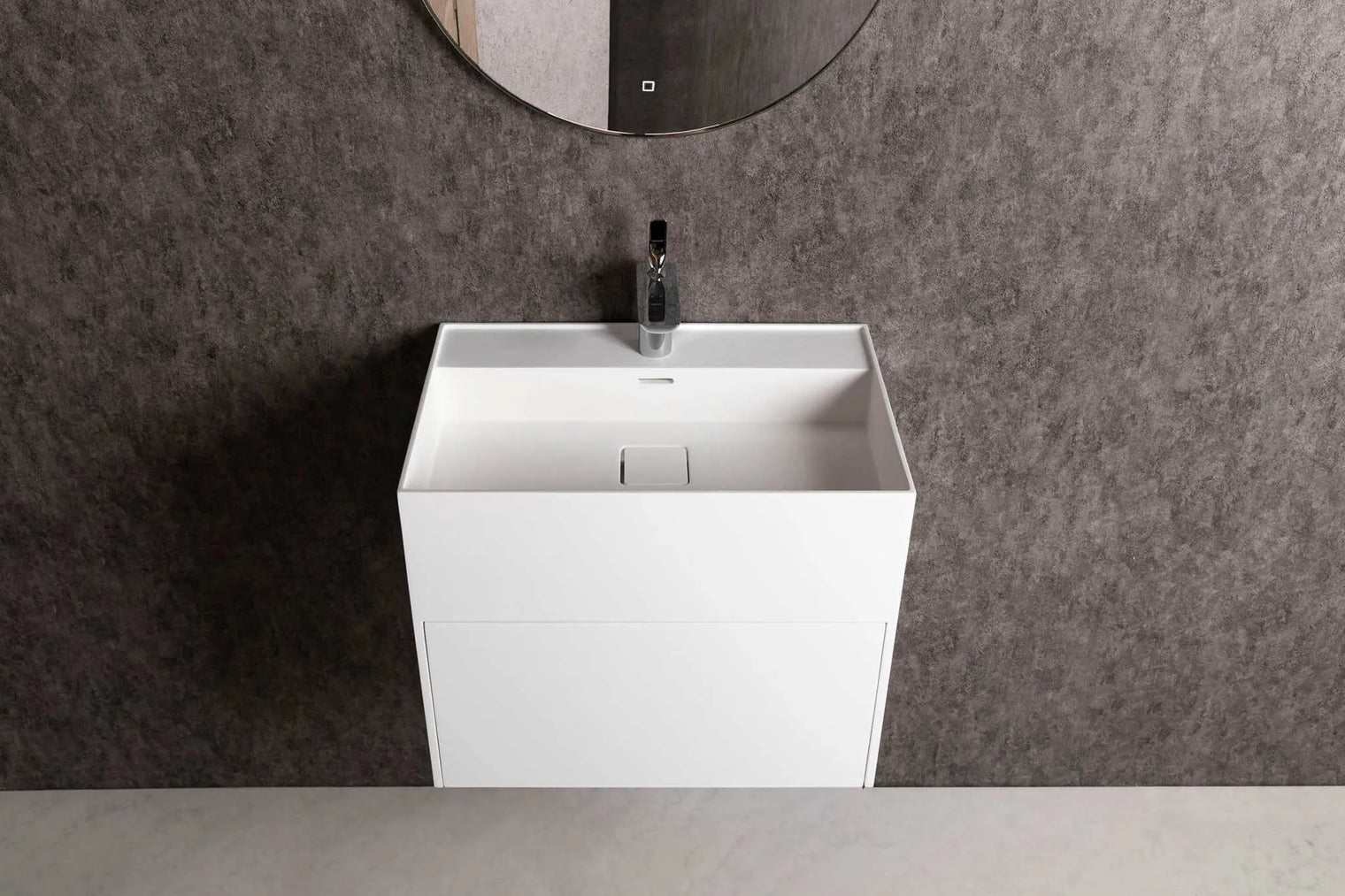 bathroom vanity CUBE-X WM 60 w/Drawer-WALL MOUNT WASHBASINS-訂造一體無縫洗手盆,Tailor made Washbasins,waterbasin hk, 浴室物料,浴室裝修,訂造洗手盆,浴室翻新,Bathroomware ,Bespoke bathroom,浴室配件,訂造浴室潔具,訂造浴室傢俬,香港 浴室設計 公司,best custom bathroom furniture HK, Infinite Bath