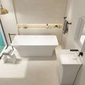 Ragusa 165 freestanding bathtubs in INFINITE solid surface with built-in overflow and pop-up drainage