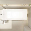 Modern Ragusa 165 freestanding bathtubs in INFINITE Solid Surfaces with built-in overflow, pop-up drainage, waste pipe, and adjustable feet