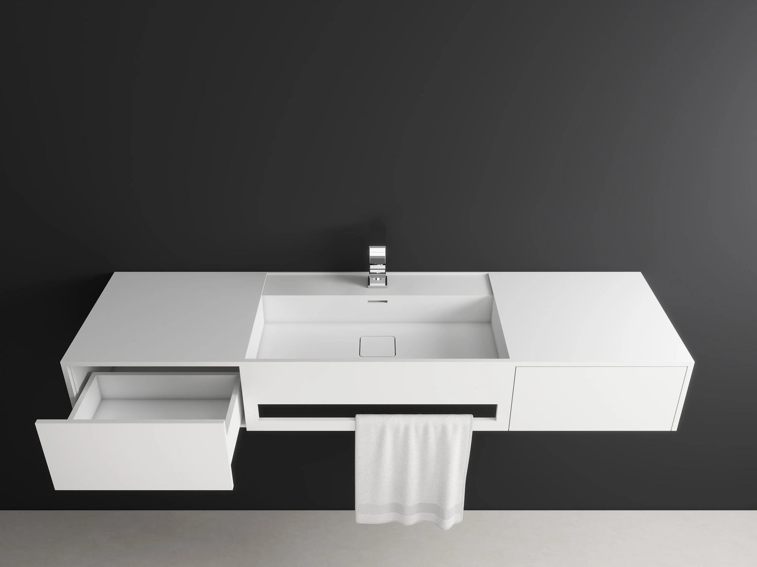 CUBE-X WM 140 basin w/Drawers