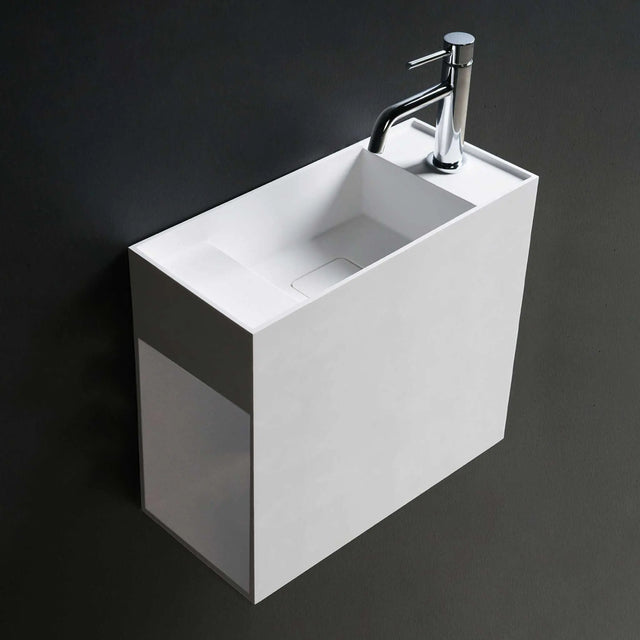 CUBE-X WM 45 w/Side Shelf-WALL MOUNT WASHBASINS-訂造一體無縫洗手盆,Tailor made Washbasins,waterbasin hk, 浴室物料,浴室裝修,訂造洗手盆,浴室翻新,Bathroomware ,Bespoke bathroom,浴室配件,訂造浴室潔具,訂造浴室傢俬,香港 浴室設計 公司,best custom bathroom furniture HK, Infinite Bath