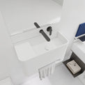 ELEMENTS Wall-Mount Washbasins Bowl on right w/towel bar INFINITE BATH