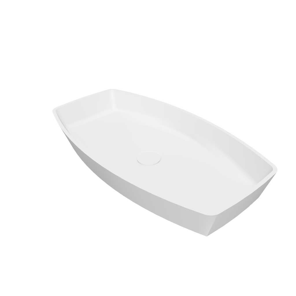 Palermo 68 Designer Solid Surfaces Overcounter Washbasin Palermo系列68CM人造石設計師檯上式臉盆採用特別溢水設計