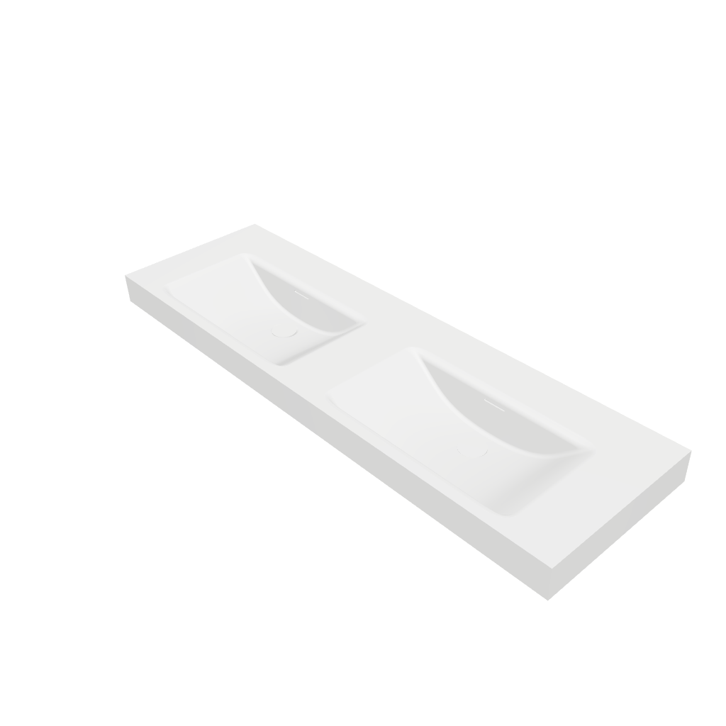 Hera 147 DB Designer Rectangle Solid Surfaces Overcounter Washbasin Hera系列147CM長方型人造石設計師檯上式臉盆採用特別溢水設計