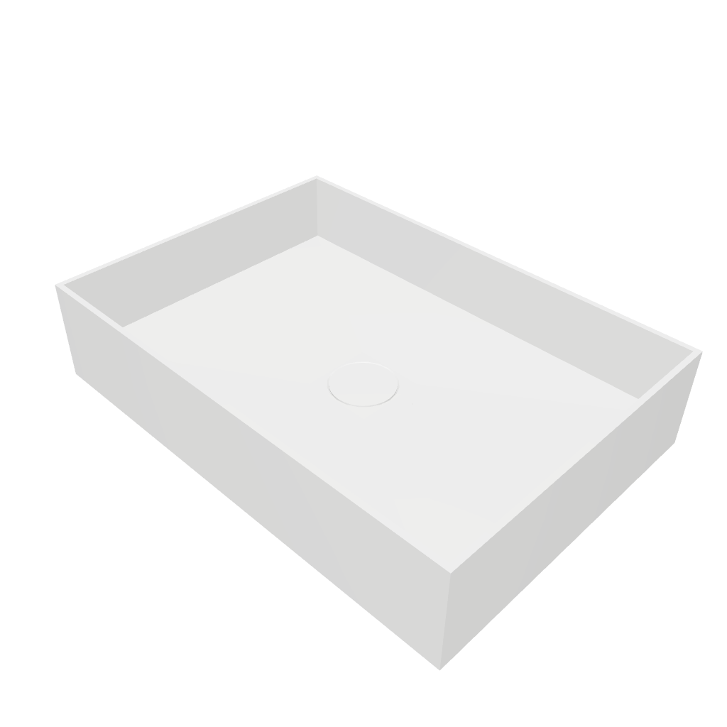 Super Thin Edge R 50 Rectangle Solid Surfaces Overcounter Washbasin  Super Thin Edge系列超薄邊50厘米長方型膚感人造石台上洗手盆