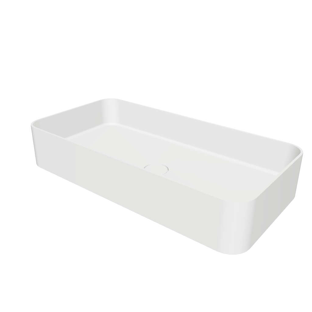Super Thin Edge RR 70 Rectangle Solid Surfaces Overcounter Washbasin Super Thin Edge系列超薄邊70厘米長方型膚感人造石台上洗手盆