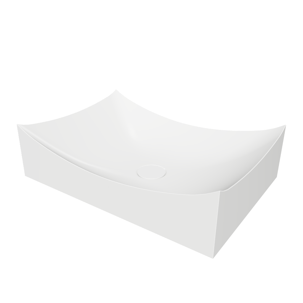 Trieste 50 Designer Solid Surfaces Overcounter Washbasin Trieste系列50CM人造石設計師檯上式臉盆採用特別溢水設計