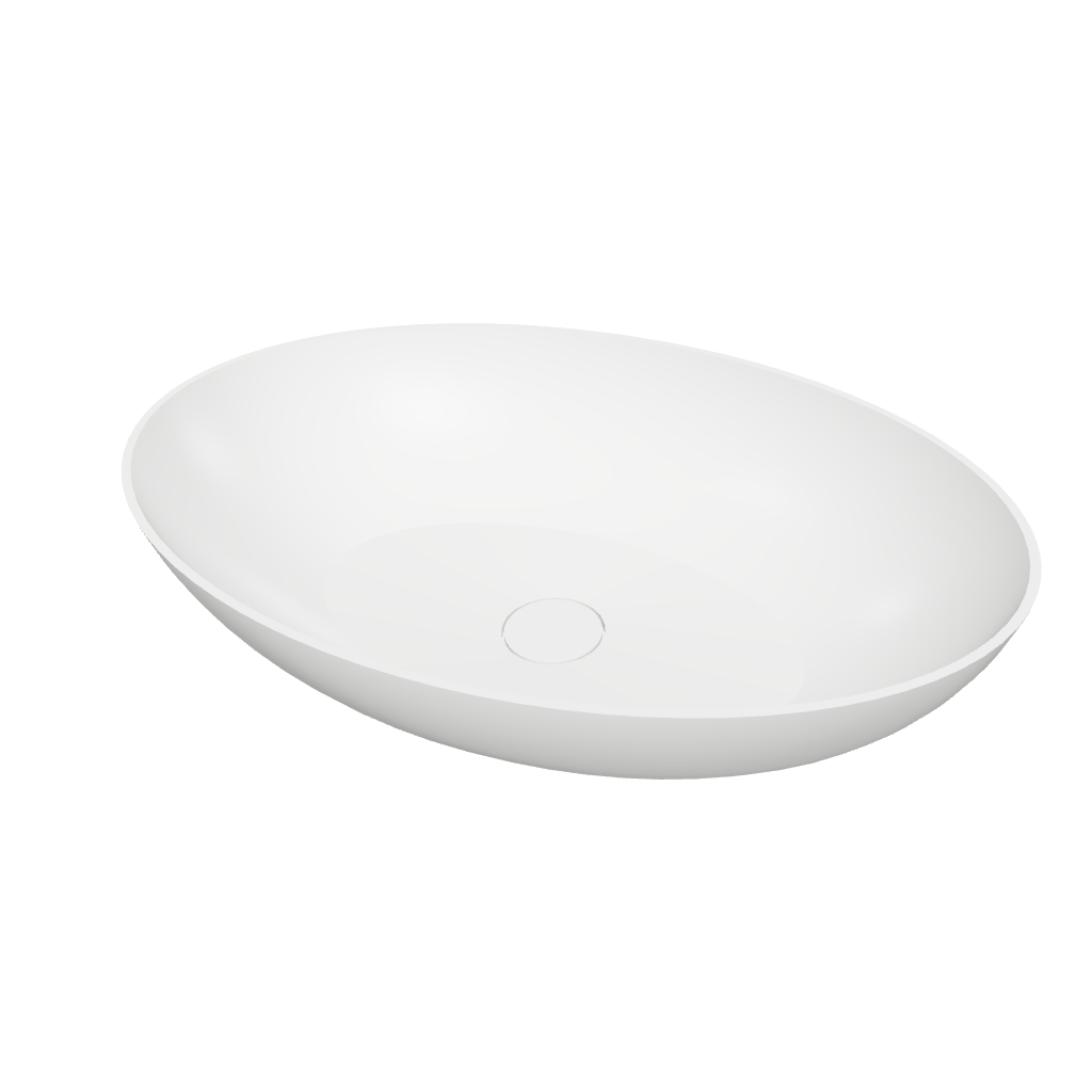 Super Thin Edge 60 Oval Solid Surfaces Overcounter Washbasin Super THin Edge系列超薄邊60厘米蛋型膚感人造石台上洗手盆