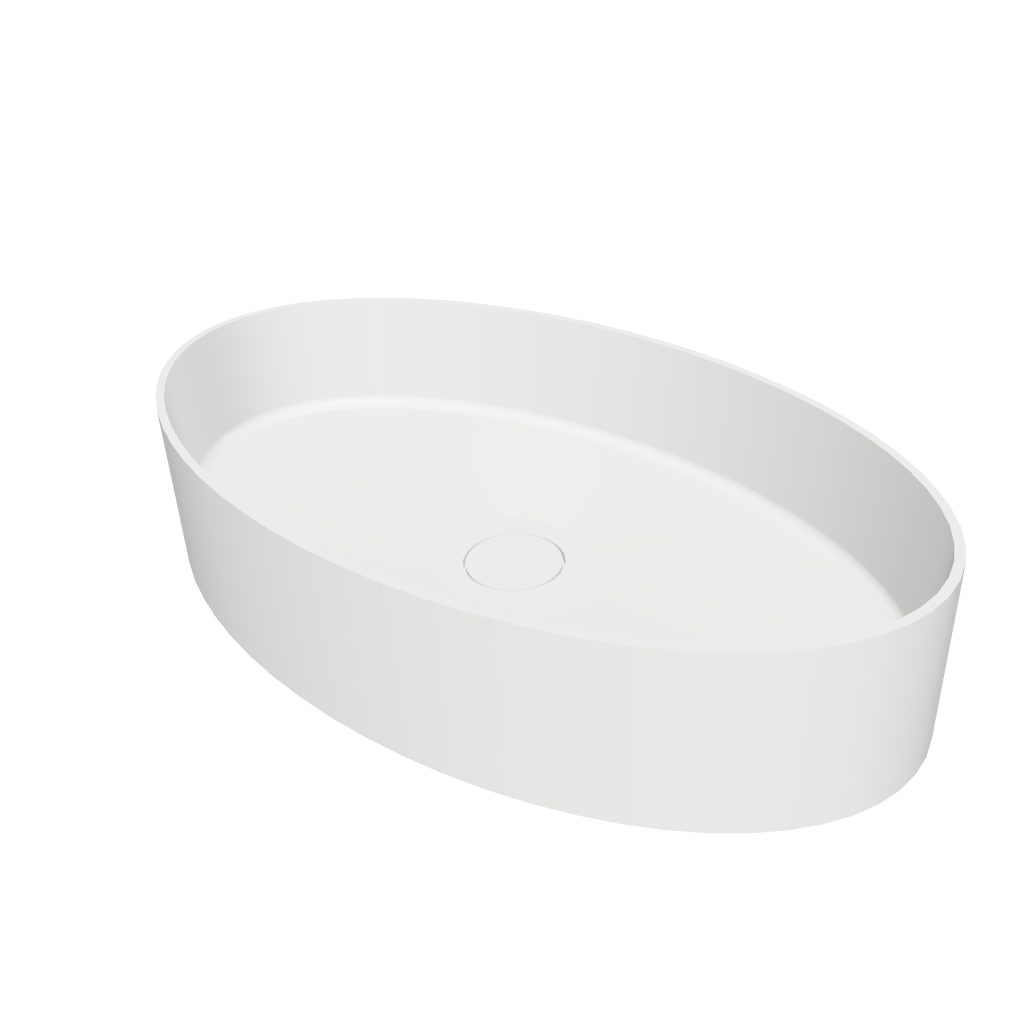 Super Thin Edge 60CL Oval Solid SUrfaces Overcounter Washbasin Super Thin Edge系列超薄邊60厘米蛋型膚感人造石台上洗手盆