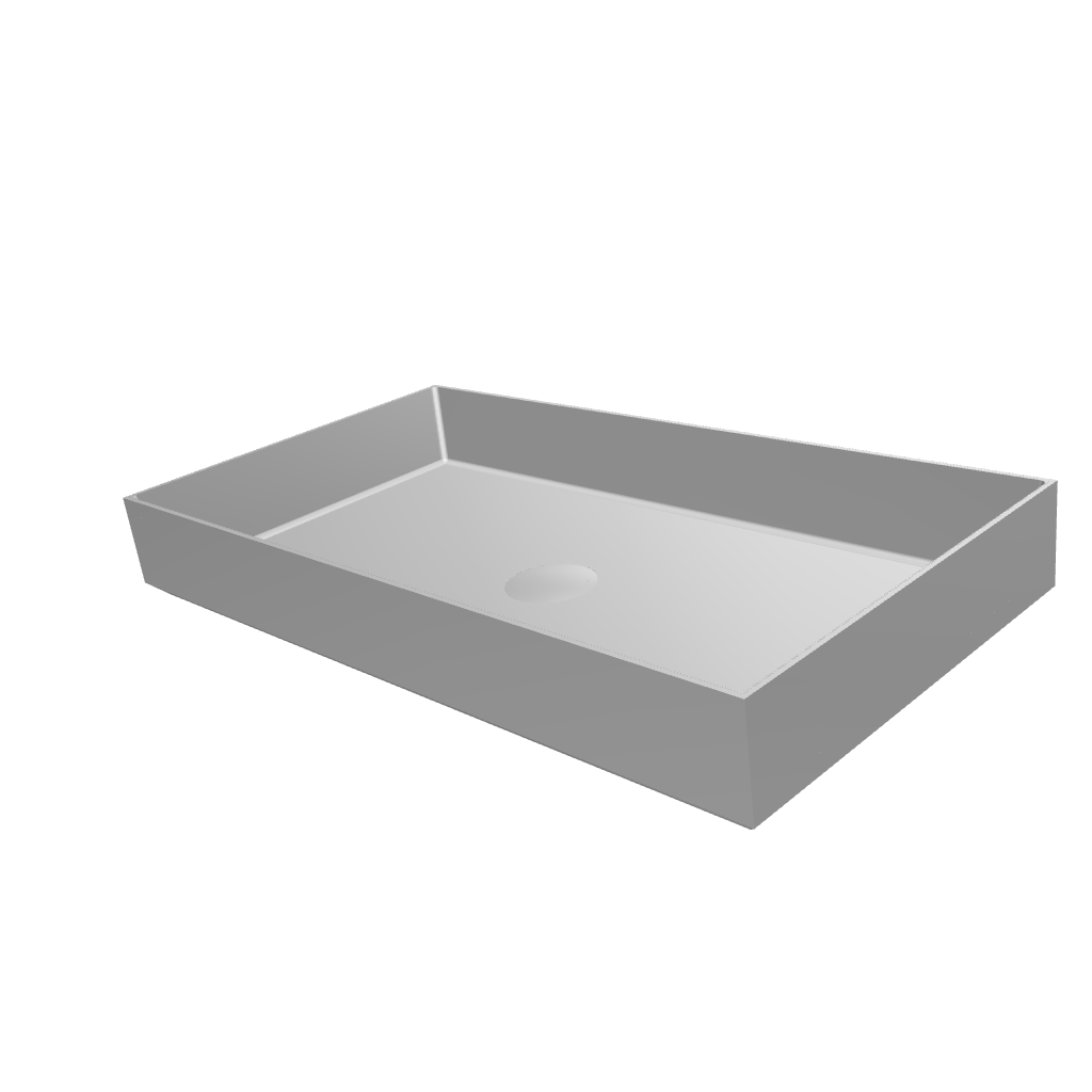 PAVIA R 70  Designer Rectangle Stainless Steel Overcounter Washbasin PAVIA R系列70CM長方型不鏽鋼設計師檯上式臉盆採用特別溢水計