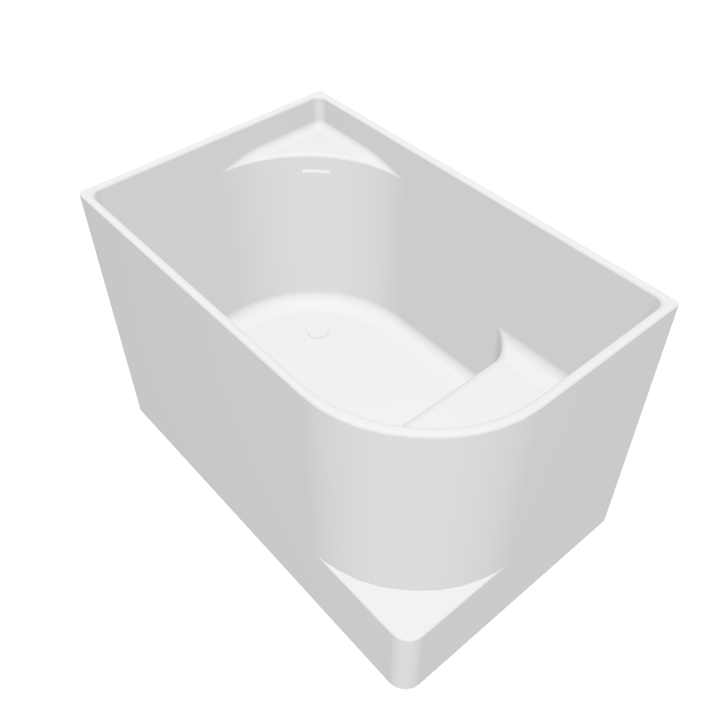 Rovigo 120R Freestanding Solid Surfaces Quarter Bathtub Rovigo系列1米2矩型人造石獨立式蝸居浴缸採用特別溢水設計