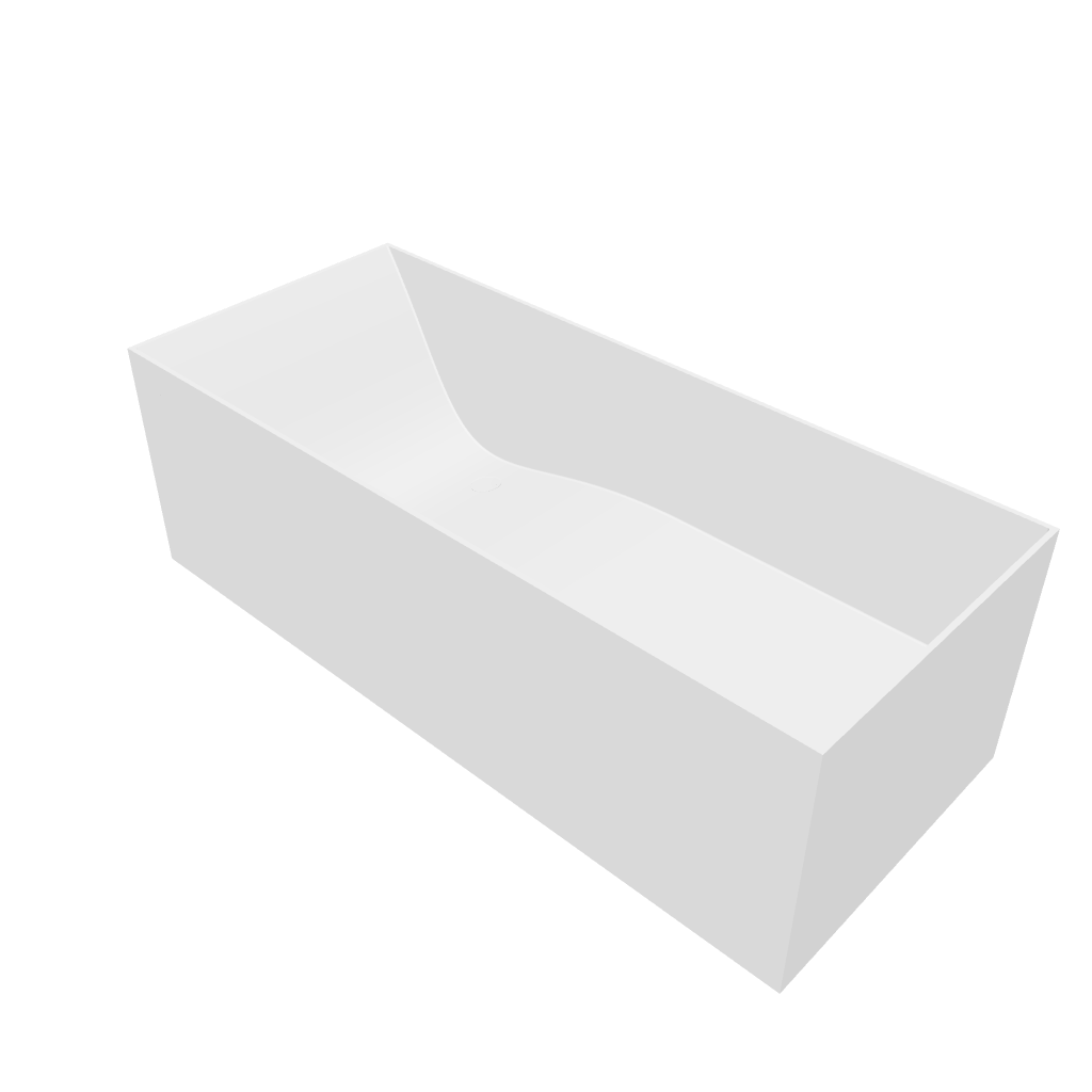 Lugano 180 Freestanding Solid Sufaces Rectangle Bathtub Lugano系列1米8長方型人造石獨立式大浴缸採用特別溢水設計