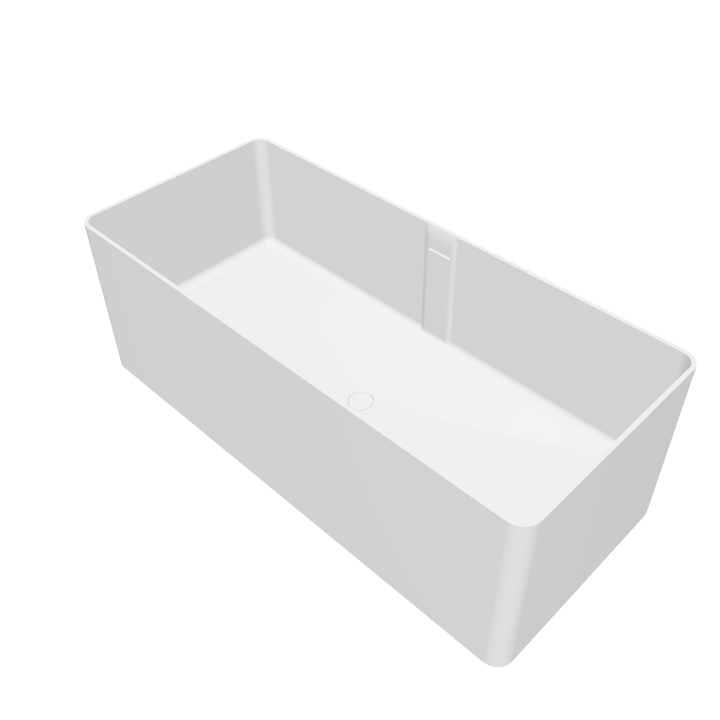 Cirque 160 Freestanding Solid Surfaces Rounded Rectangle Bathtub Cirque系列1米6圓角長方型人造石獨立式大浴缸採用特別溢水設計