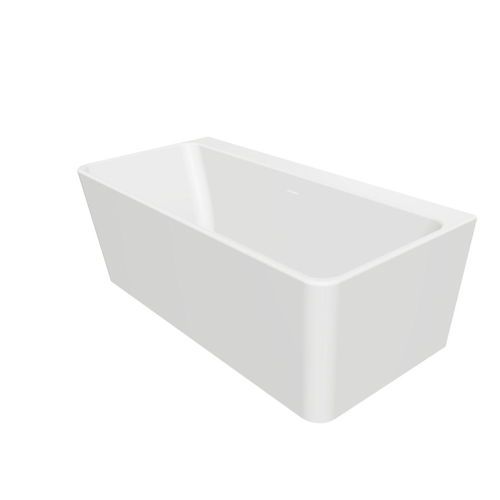 Venice 165 Freestanding Designer Rounded Rectangle Solid Surfaces Back-To-Wall Bathtub Venice系列1米6圓角長方型人造石設計師獨立靠牆式浴缸採用特別溢水設計