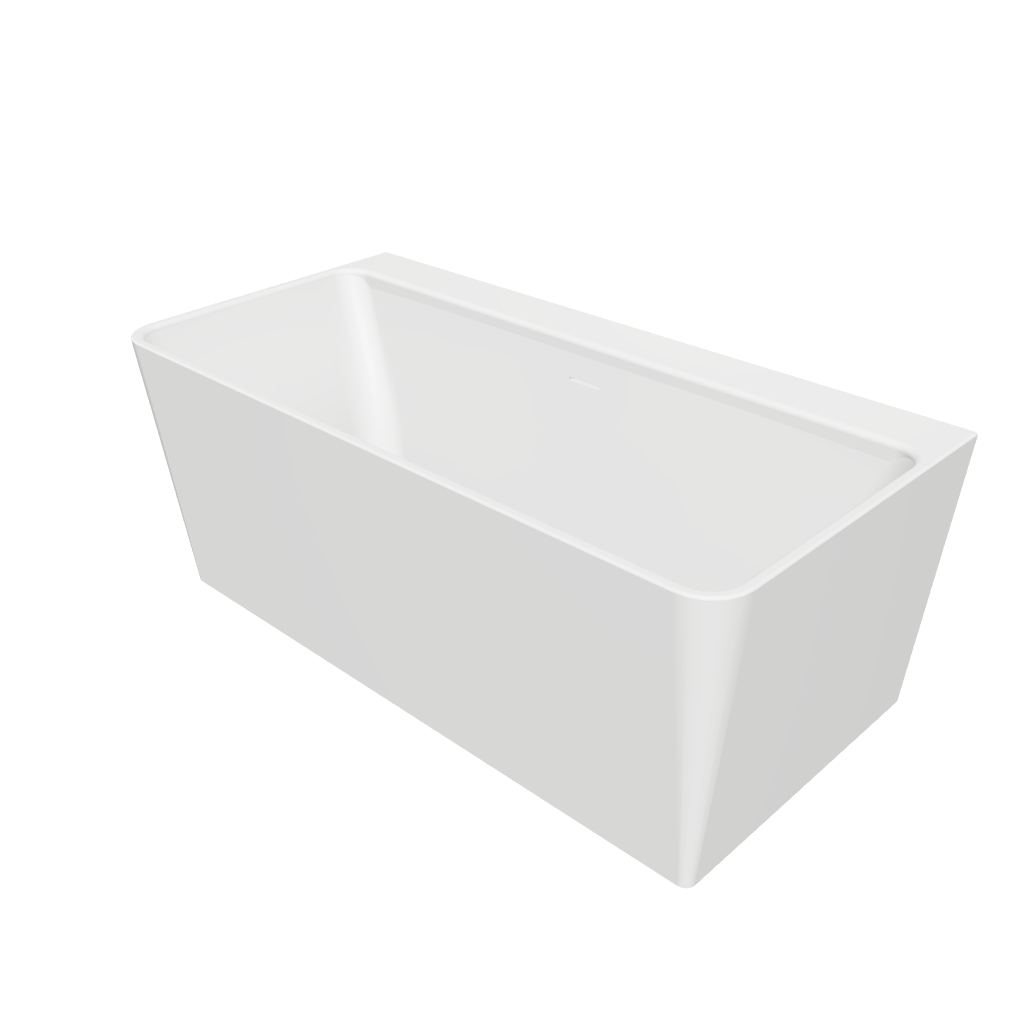 Venice 150 Freestanding Designer Rounded Rectangle Solid Surfaces Back-To-Wall Bathtub Venice系列1米5圓角長方型人造石設計師獨立靠牆式浴缸採用特別溢水設計