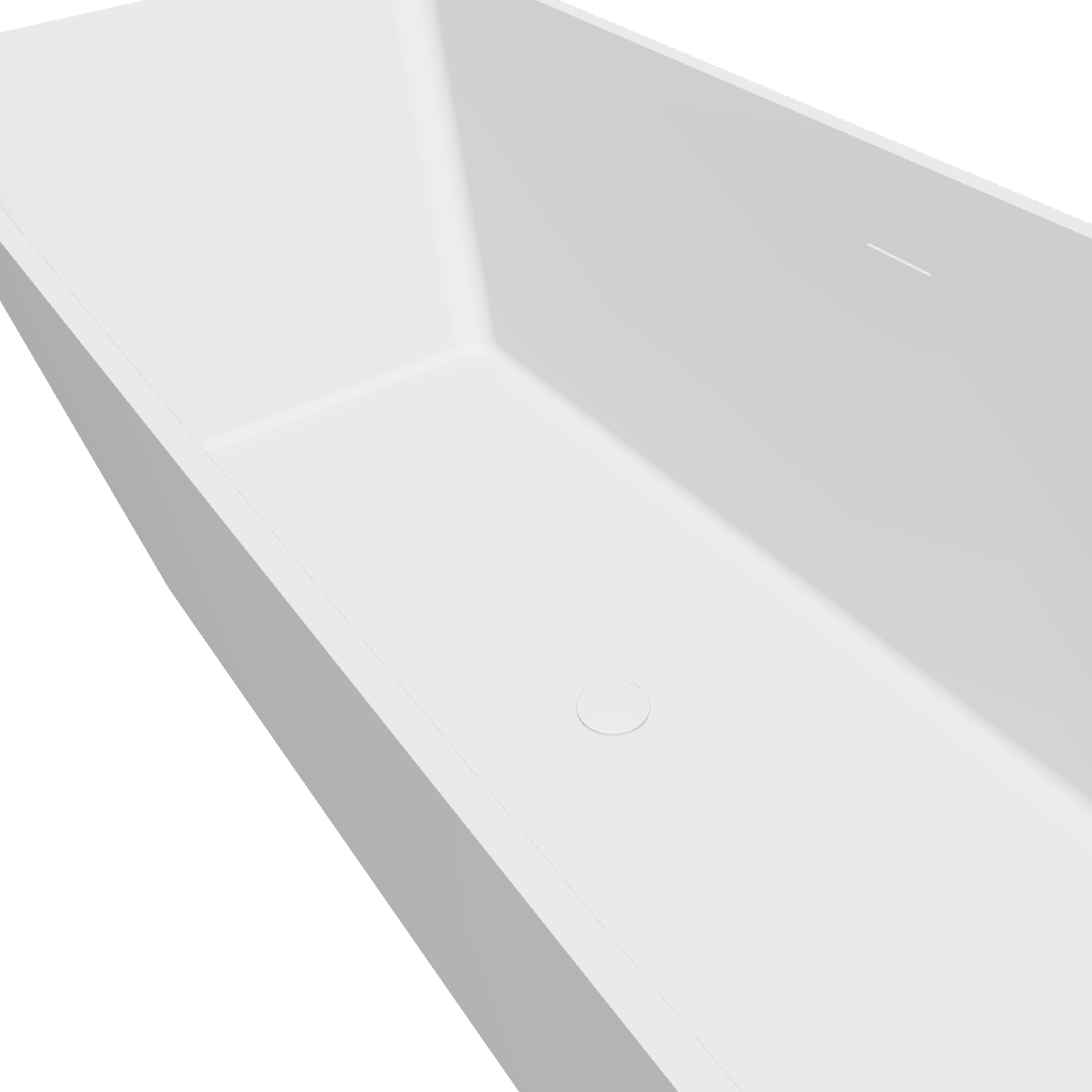 Salina 170 Freestanding Solid Surfaces Rounded Rectangle Bathtub Salina系列1米7圓角長方型人造石設計師獨立式採用特別溢水設計