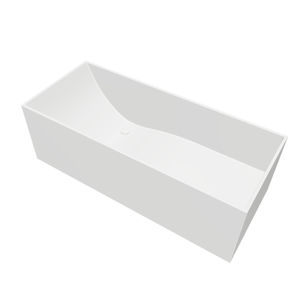 Lugano 170 Freestanding Solid Surfaces Rectangle Bathtub Lugano系列1米7長方型人造石獨立式大浴缸採用特別溢水設計