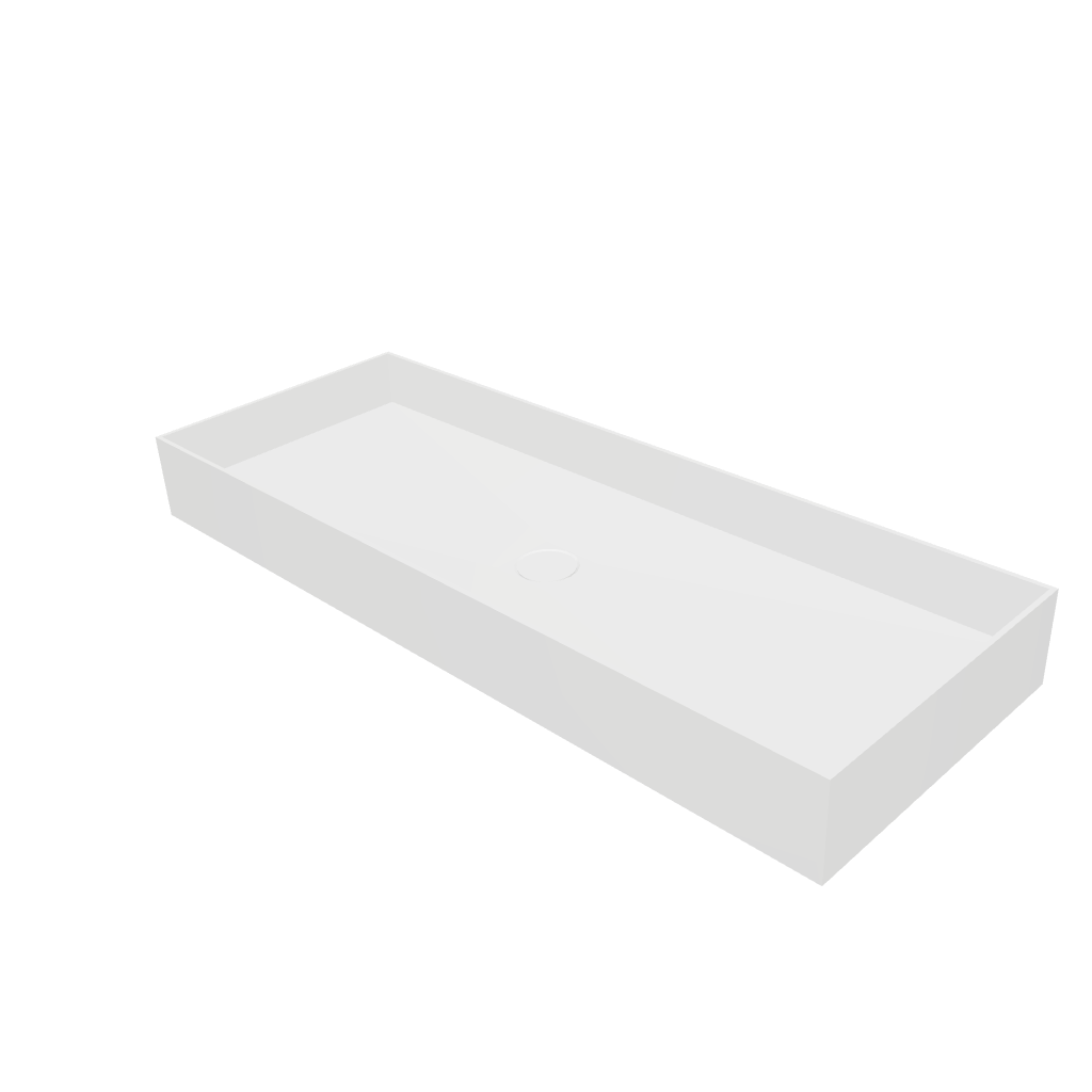 Super Thin Edge R 100 Rectangle Solid Surfaces Overcounter Washbasin Super Thin Edge系列超薄邊1米長方型膚感人造石台上洗手盆