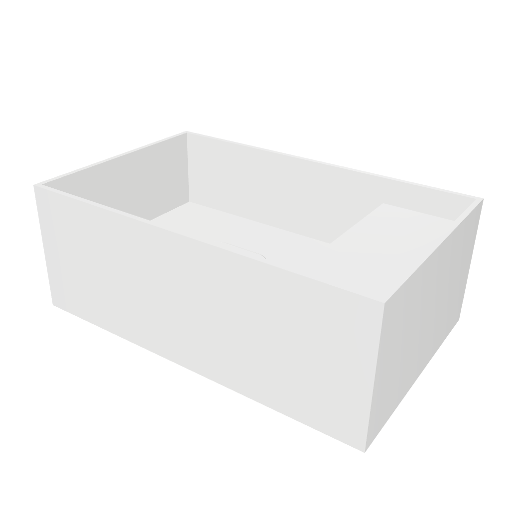 CUBE-X 40 Designer Rectangle Solid Surfaces Overcounter Washbasin CUBE-X系列40CM長方型人造石設計師檯上式臉盆採用特別溢水設計