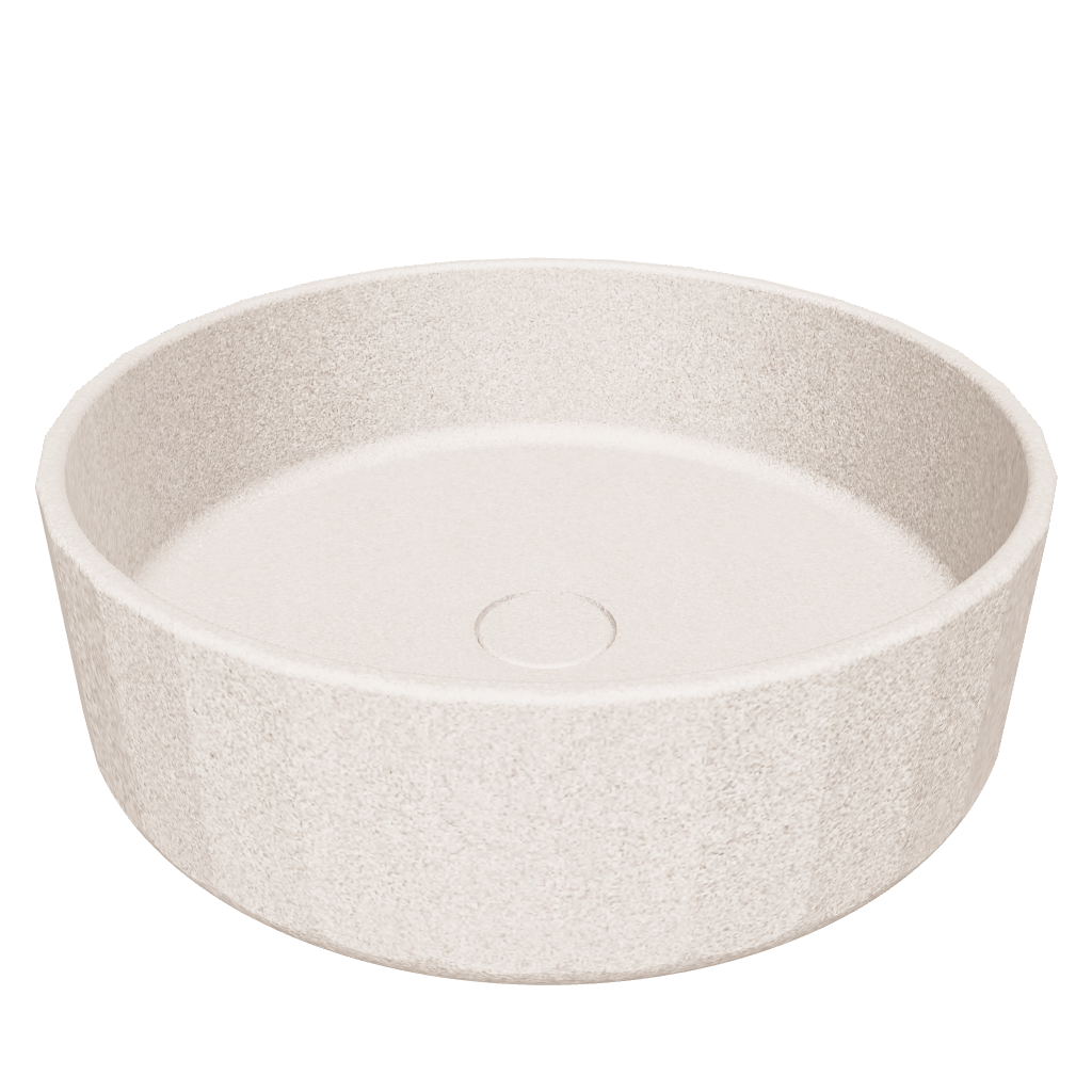 TRENTO D42 Designer Round Concrete Overcounter Washbasin TRENTO系列42CM圓型水泥設計師檯上式臉盆採用特別溢水設計