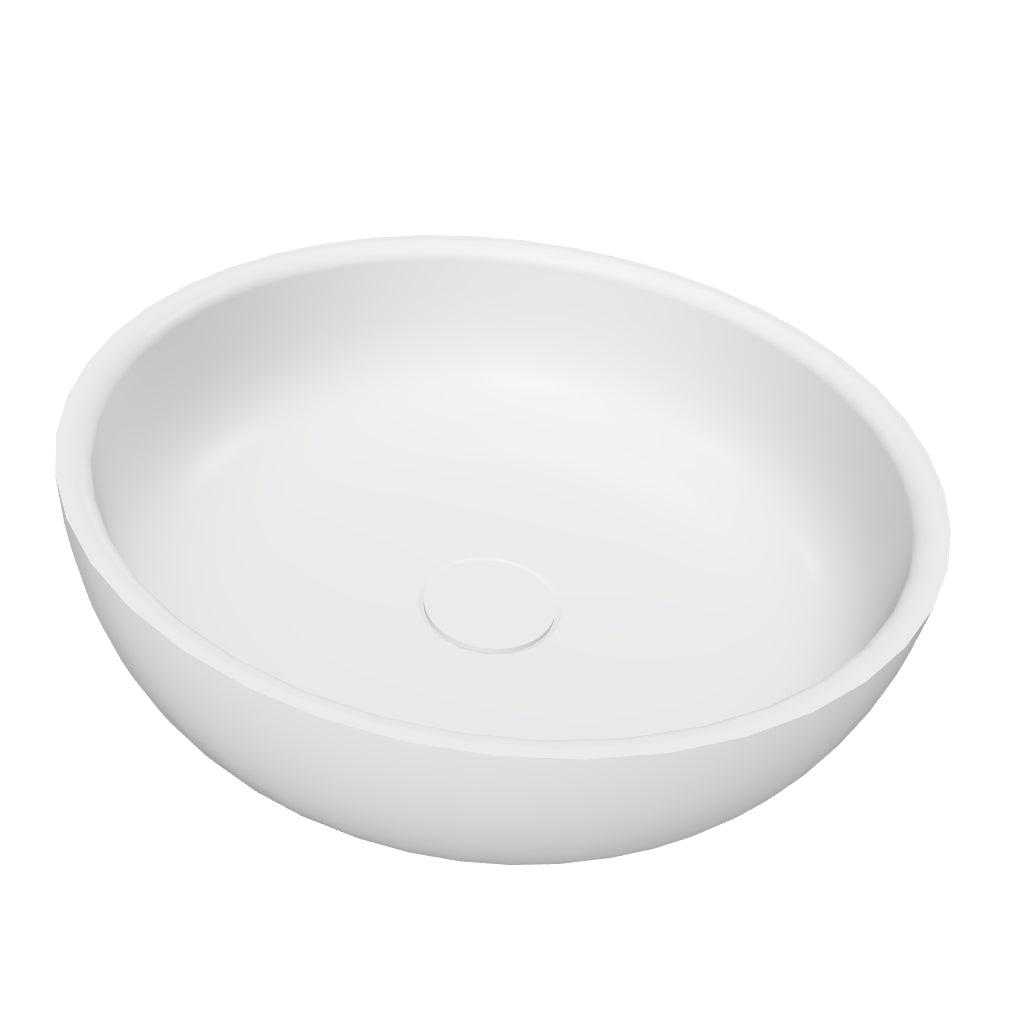 Niagara 40 Round Solid Surfaces Overcounter Washbasin Niagara系列40厘米圓型膚感人造石台上洗手盆    