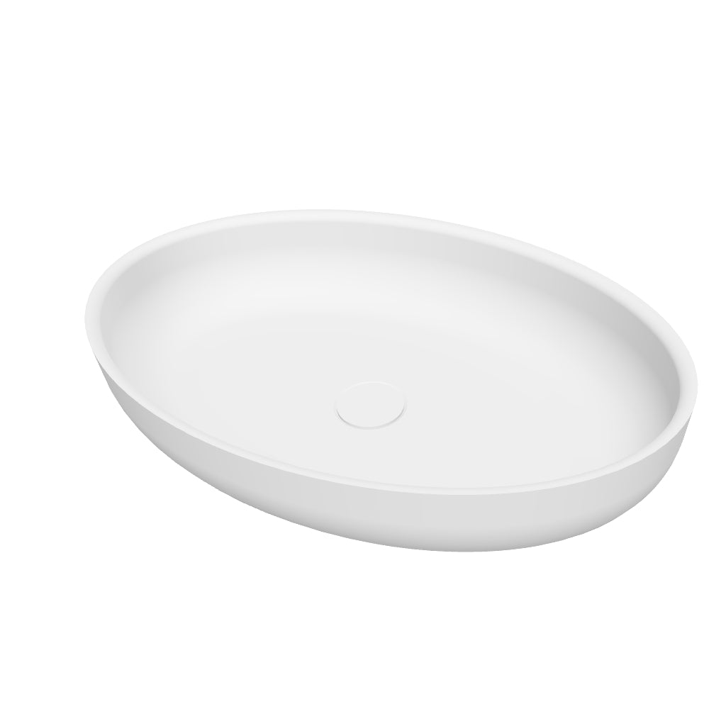 Niagara 60 Oval Solid Surfaces Overcounter Washbasin Niagara系列60厘米鵝蛋型膚感人造石台上洗手盆    