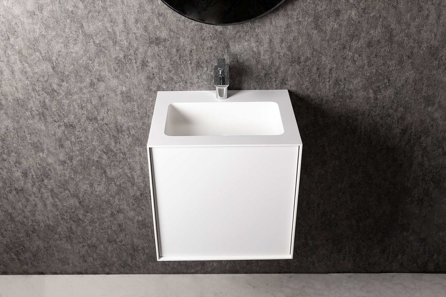 bathroom vanity Vesta WM 50 w/Drawer-WALL MOUNT WASHBASINS-訂造一體無縫洗手盆,Tailor made Washbasins,waterbasin hk, 浴室物料,浴室裝修,訂造洗手盆,浴室翻新,Bathroomware ,Bespoke bathroom,浴室配件,訂造浴室潔具,訂造浴室傢俬,香港 浴室設計 公司,best custom bathroom furniture HK, Infinite Bath