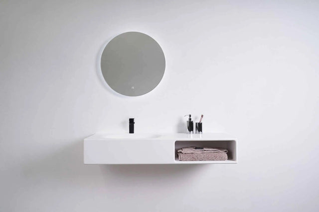 Spio WM 120L w/Shelf-WALL MOUNT WASHBASINS-訂造一體無縫洗手盆,Tailor made Washbasins,waterbasin hk, 浴室物料,浴室裝修,訂造洗手盆,浴室翻新,Bathroomware ,Bespoke bathroom,浴室配件,訂造浴室潔具,訂造浴室傢俬,香港 浴室設計 公司,best custom bathroom furniture HK, Infinite Bath