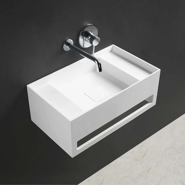 CUBE-X WM 50 w/Towel Bar & Deck-WALL MOUNT WASHBASINS-訂造一體無縫洗手盆,Tailor made Washbasins,waterbasin hk, 浴室物料,浴室裝修,訂造洗手盆,浴室翻新,Bathroomware ,Bespoke bathroom,浴室配件,訂造浴室潔具,訂造浴室傢俬,香港 浴室設計 公司,best custom bathroom furniture HK, Infinite Bath