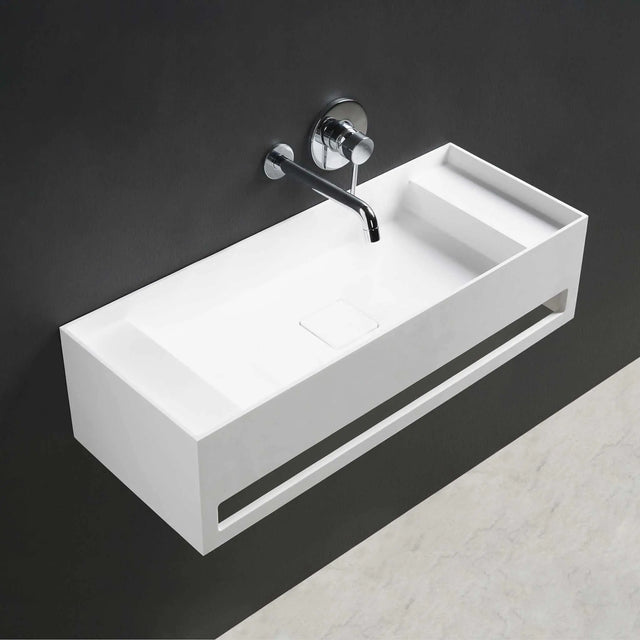 CUBE-X WM 70 w/Towel Bar & Deck-WALL MOUNT WASHBASINS-訂造一體無縫洗手盆,Tailor made Washbasins,waterbasin hk, 浴室物料,浴室裝修,訂造洗手盆,浴室翻新,Bathroomware ,Bespoke bathroom,浴室配件,訂造浴室潔具,訂造浴室傢俬,香港 浴室設計 公司,best custom bathroom furniture HK, Infinite Bath
