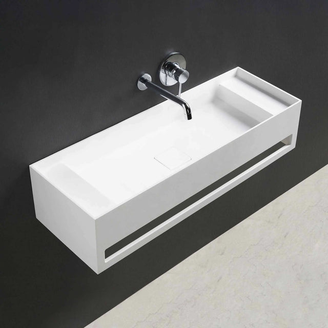 CUBE-X WM 80 w/Towel Bar & Deck-WALL MOUNT WASHBASINS-訂造一體無縫洗手盆,Tailor made Washbasins,waterbasin hk, 浴室物料,浴室裝修,訂造洗手盆,浴室翻新,Bathroomware ,Bespoke bathroom,浴室配件,訂造浴室潔具,訂造浴室傢俬,香港 浴室設計 公司,best custom bathroom furniture HK, Infinite Bath