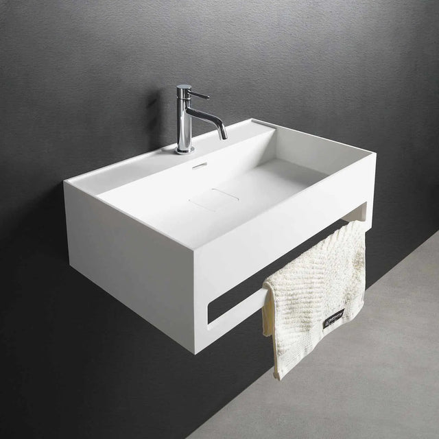 CUBE-X WM 40 w/Towel Bar-WALL MOUNT WASHBASINS-訂造一體無縫洗手盆,Tailor made Washbasins,waterbasin hk, 浴室物料,浴室裝修,訂造洗手盆,浴室翻新,Bathroomware ,Bespoke bathroom,浴室配件,訂造浴室潔具,訂造浴室傢俬,香港 浴室設計 公司,best custom bathroom furniture HK, Infinite Bath