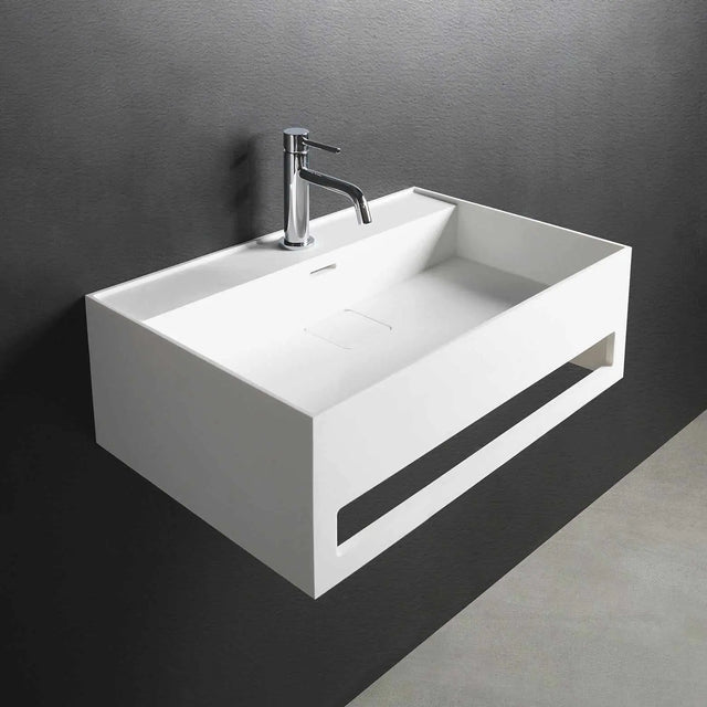 CUBE-X WM 40 w/Towel Bar-WALL MOUNT WASHBASINS-訂造一體無縫洗手盆,Tailor made Washbasins,waterbasin hk, 浴室物料,浴室裝修,訂造洗手盆,浴室翻新,Bathroomware ,Bespoke bathroom,浴室配件,訂造浴室潔具,訂造浴室傢俬,香港 浴室設計 公司,best custom bathroom furniture HK, Infinite Bath