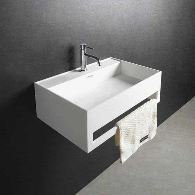 CUBE-X WM 60 w/Towel Bar-WALL MOUNT WASHBASINS-訂造一體無縫洗手盆,Tailor made Washbasins,waterbasin hk, 浴室物料,浴室裝修,訂造洗手盆,浴室翻新,Bathroomware ,Bespoke bathroom,浴室配件,訂造浴室潔具,訂造浴室傢俬,香港 浴室設計 公司,best custom bathroom furniture HK, Infinite Bath