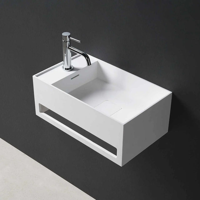 CUBE-X WM 50L w/Towel Bar-WALL MOUNT WASHBASINS-訂造一體無縫洗手盆,Tailor made Washbasins,waterbasin hk, 浴室物料,浴室裝修,訂造洗手盆,浴室翻新,Bathroomware ,Bespoke bathroom,浴室配件,訂造浴室潔具,訂造浴室傢俬,香港 浴室設計 公司,best custom bathroom furniture HK, Infinite Bath