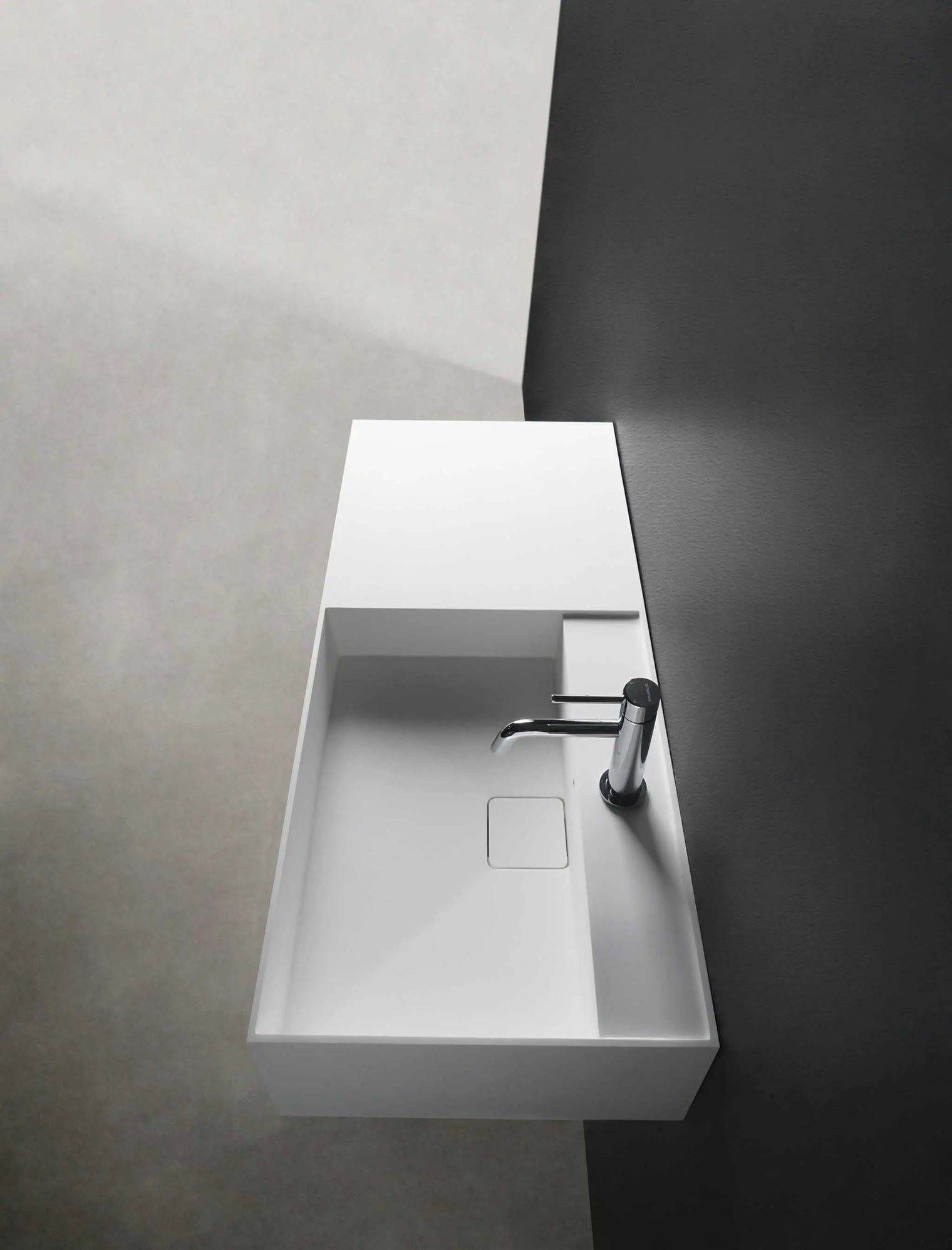 bathroom vanity CUBE-X WM 90R w/Drawer-WALL MOUNT WASHBASINS-訂造一體無縫洗手盆,Tailor made Washbasins,waterbasin hk, 浴室物料,浴室裝修,訂造洗手盆,浴室翻新,Bathroomware ,Bespoke bathroom,浴室配件,訂造浴室潔具,訂造浴室傢俬,香港 浴室設計 公司,best custom bathroom furniture HK, Infinite Bath