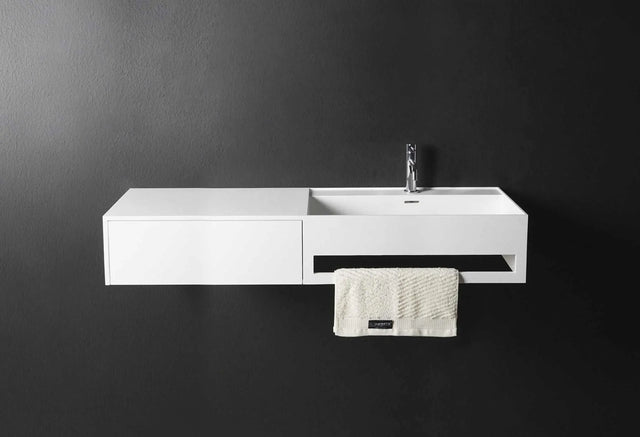 bathroom vanity CUBE-X WM 120R w/Drawer-WALL MOUNT WASHBASINS-訂造一體無縫洗手盆,Tailor made Washbasins,waterbasin hk, 浴室物料,浴室裝修,訂造洗手盆,浴室翻新,Bathroomware ,Bespoke bathroom,浴室配件,訂造浴室潔具,訂造浴室傢俬,香港 浴室設計 公司,best custom bathroom furniture HK, Infinite Bath